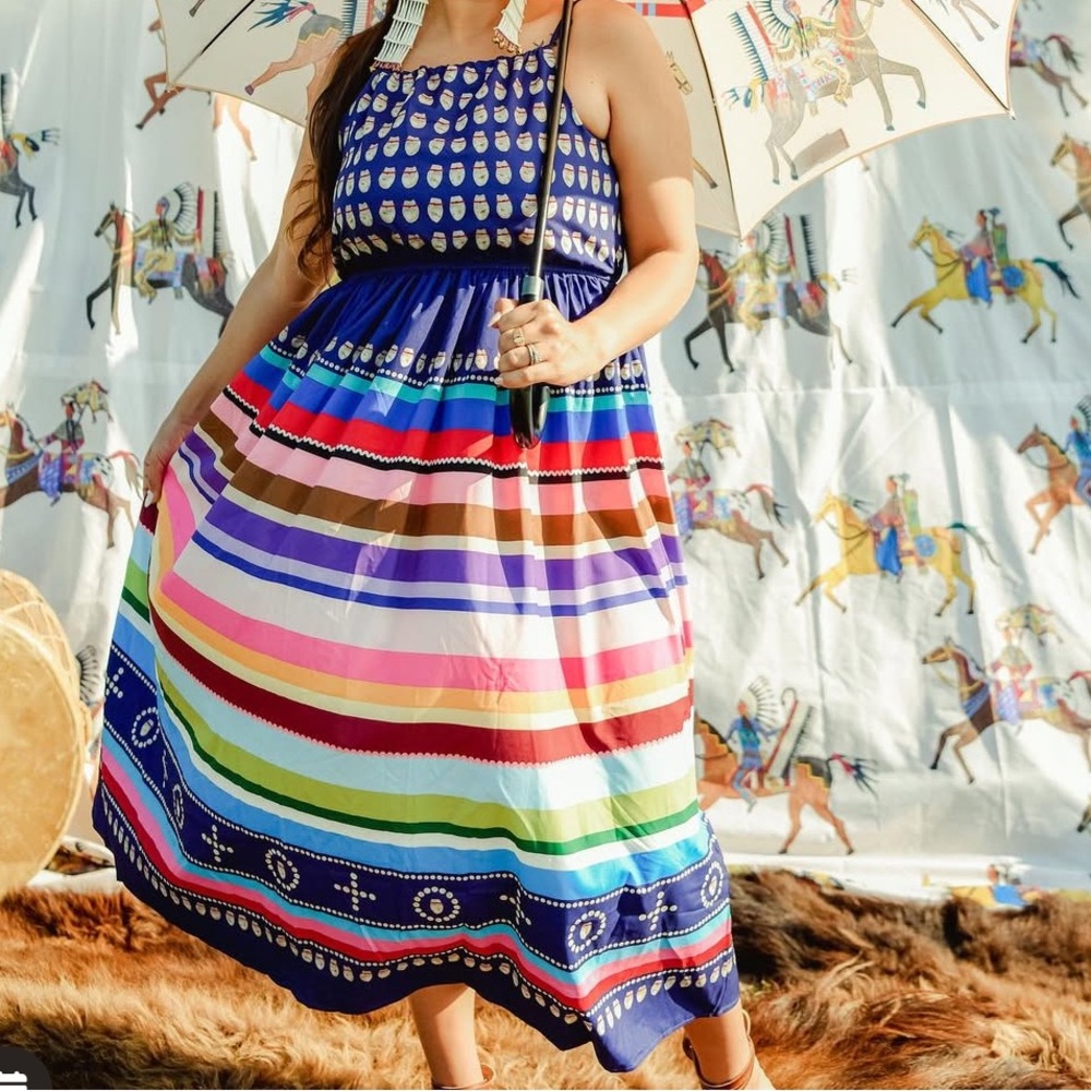 Native American Ribbon Maxi Dress